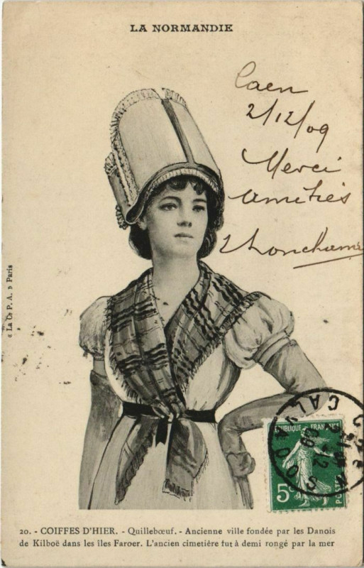 Carte postale ancienne Quillebeuf-sur-Seine Coiffes d'Hier - Femme - Type à Quillebeuf-sur-Seine