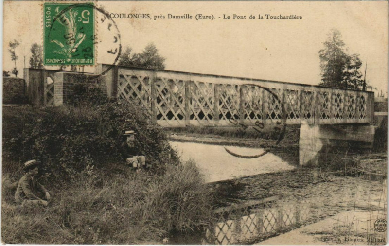 Carte postale ancienne Coulonges pres Damville - Le Pont de la Touchardiere