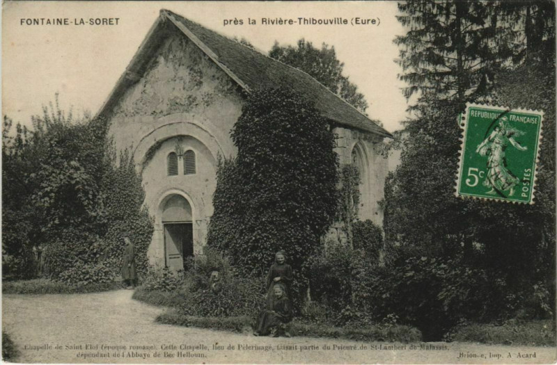 Carte postale ancienne Fontaine-la-Soret pres la Riviere-Thibouville - Chapelle à Thibouville