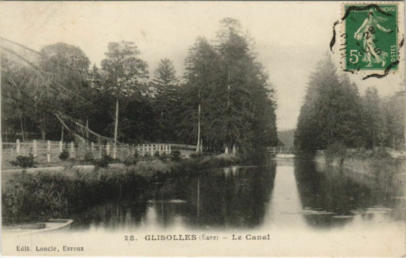 Carte postale ancienne Glisolles Le Canal à Glisolles