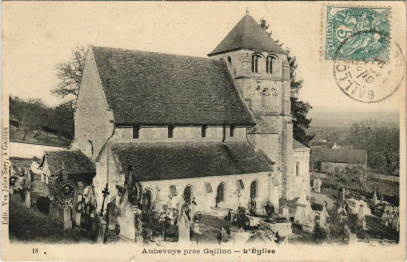 Carte postale ancienne Aubevoye pres Gaillon - L'Eglise à Gaillon