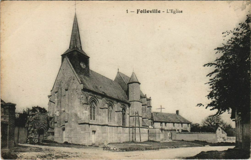 Carte postale ancienne Folleville L'Eglise à Folleville