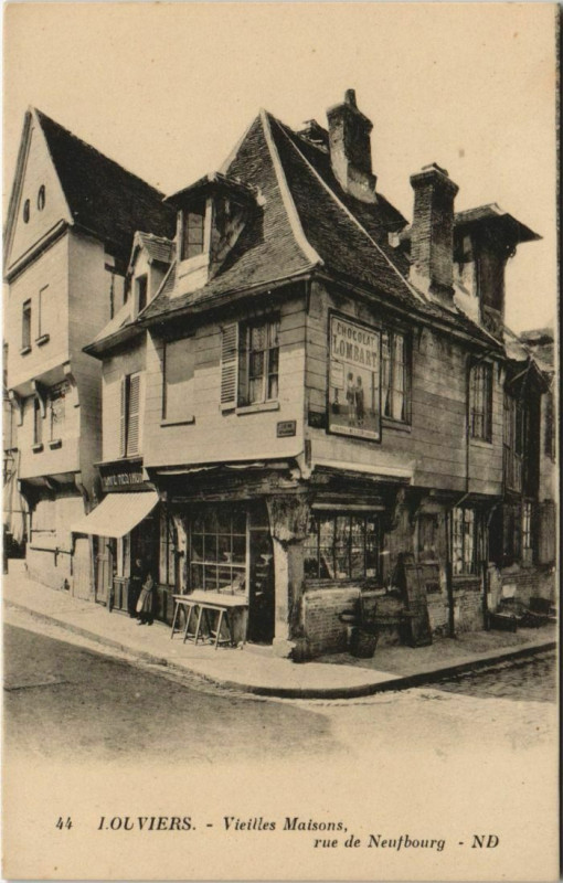 Carte postale ancienne Louviers Vieilles Maisons - Rue de Neufbourg à Louviers