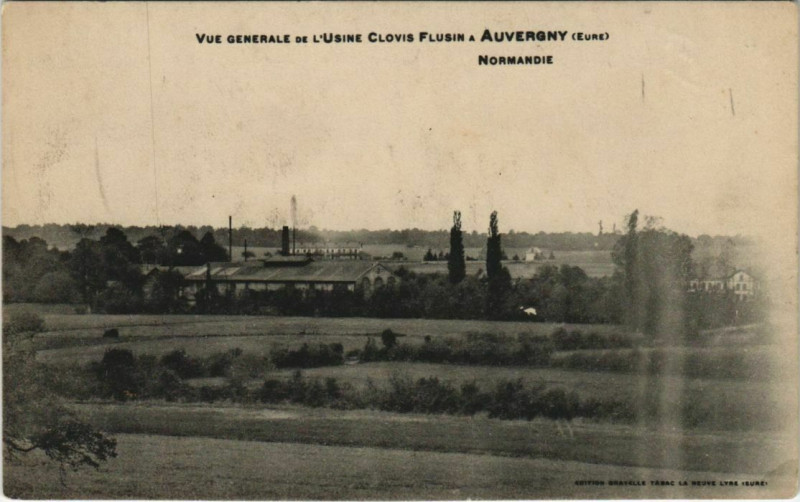 Carte postale ancienne Auvergny Vue Generale de l'Usine Clovis Flusin a Auvergny