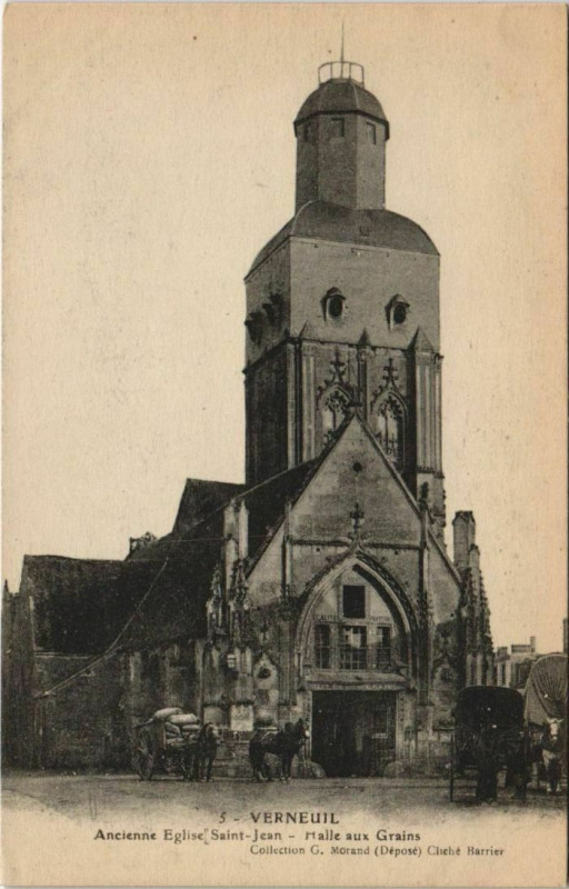 Carte postale ancienne Verneuil-sur-Avre Ancienne Eglise Saint-Jean - Halle aux Grains