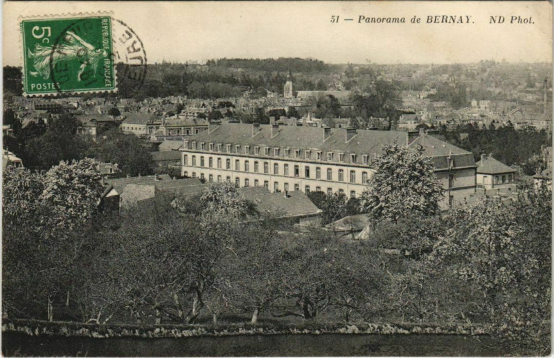 Carte postale ancienne Bernay Panorama à Bernay
