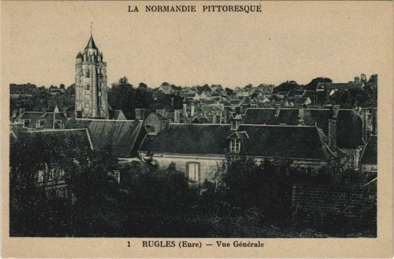 Carte postale ancienne Rugles Vue Generale à Rugles