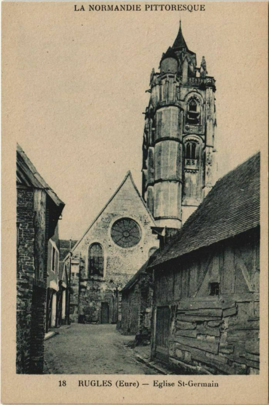 Carte postale ancienne Rugles Eglise Saint-Germain à Rugles