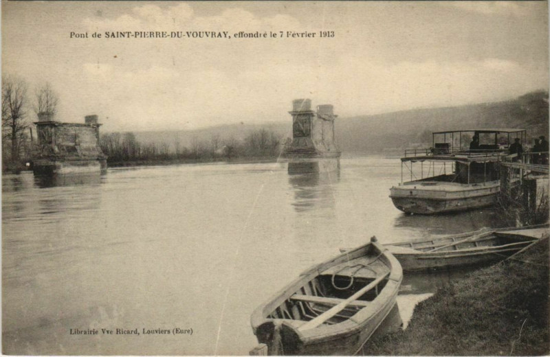 Carte postale ancienne Saint-Pierre-du-Vauvray Pont à Saint-Pierre-du-Vauvray