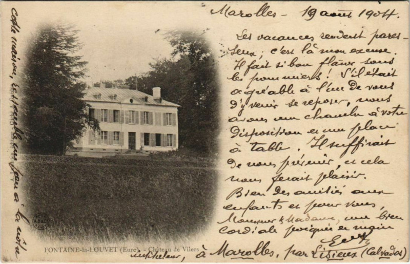 Carte postale ancienne Fontaine-la-LOUVETChateau de Vilers à Fontaine-la-Louvet