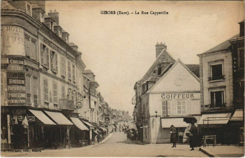Carte postale ancienne Gisors La Rue Cappeville à Gisors