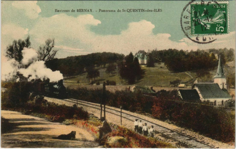 Carte postale ancienne Saint-Quentin-des-Iles Panorama - Environs de Bernay à Bernay
