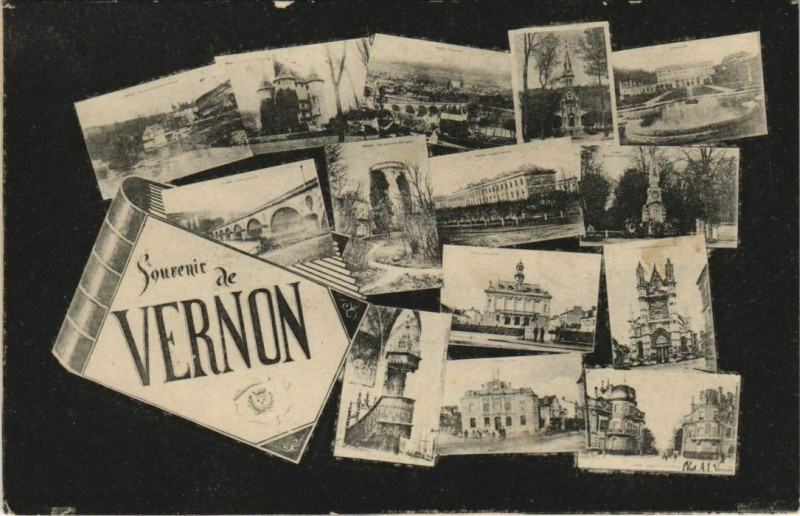 Carte postale ancienne Vernon Souvenir de Vernon - Scenes à Vernon