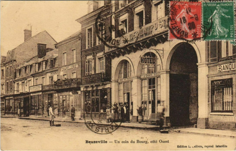 Carte postale ancienne Beuzeville Un Coin du Bourg - Cote Ouest à Beuzeville