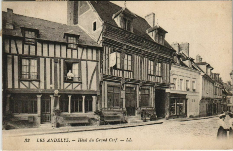 Carte postale ancienne Les Andelys Hotel du Grand Cerf aux Andelys
