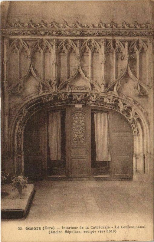 Carte postale ancienne Gisors Interieur de la Cathedrale à Gisors