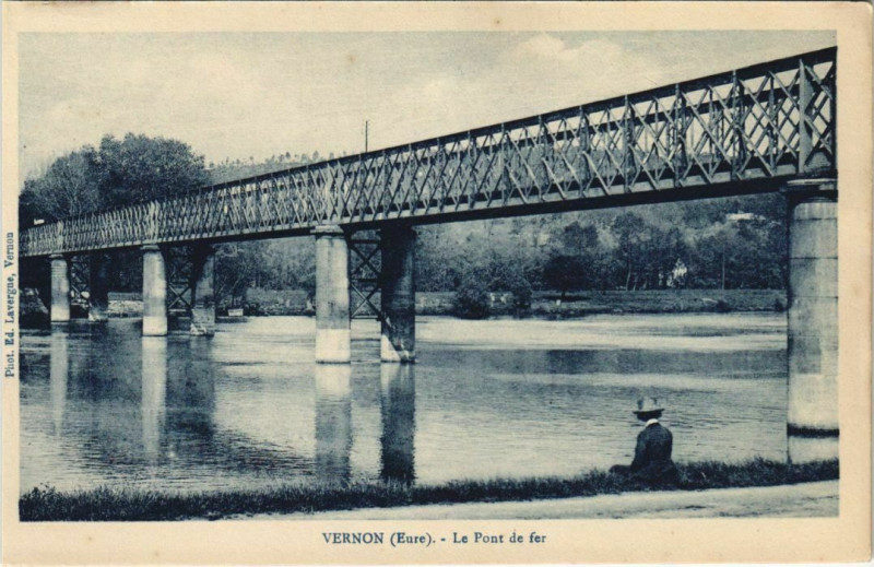 Carte postale ancienne Vernon Le Pont de Fer à Vernon