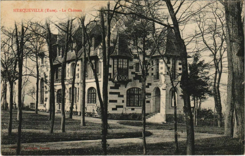 Carte postale ancienne Herqueville Le Chateau à Herqueville