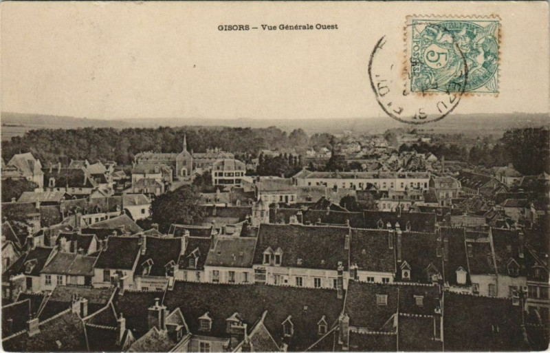 Carte postale ancienne Gisors Vue Generale Ouest à Gisors