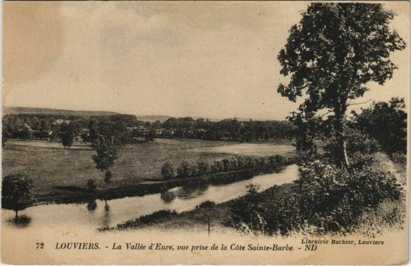 Carte postale ancienne Louviers La Vallee d'Eure - Vue prise de la Cote Sainte-Barbe à Louviers