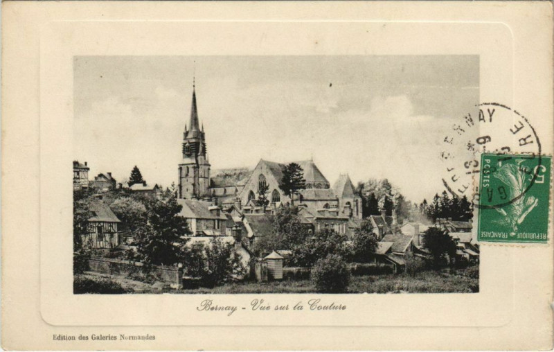 Carte postale ancienne Bernay Vue sur la Couture à Bernay