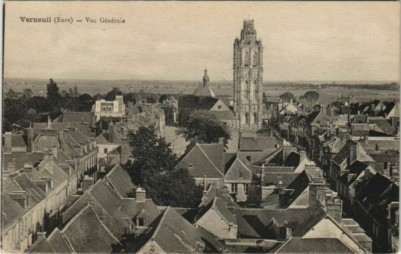 Carte postale ancienne Verneuil-sur-Avre Vue Generale