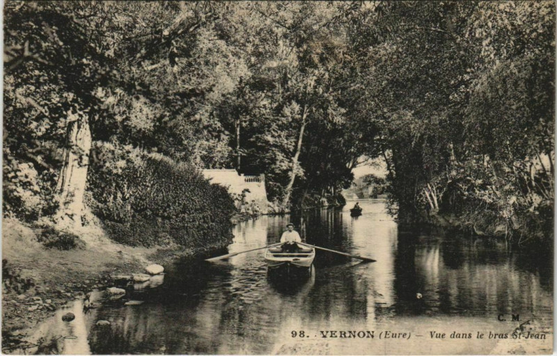 Carte postale ancienne Vernon Vue dans le Bras Saint-Jean à Vernon