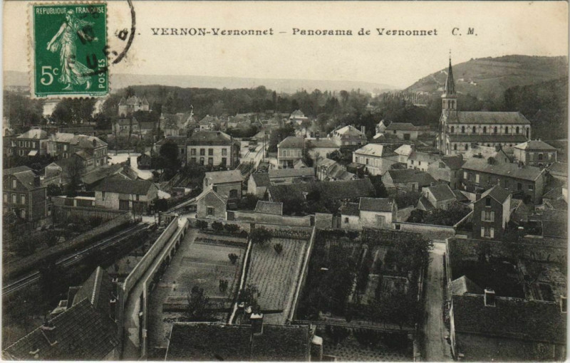 Carte postale ancienne Vernon Vernonnet - Panorama de Vernonnet à Vernon