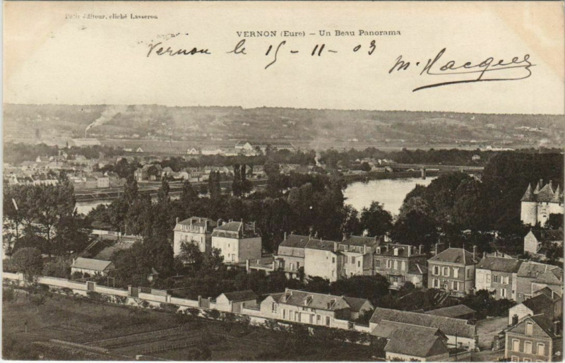 Carte postale ancienne Vernon Un Beau Panorama à Vernon
