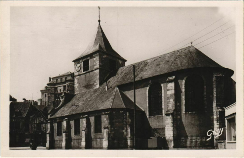 Carte postale ancienne Gaillon Abside de l'Eglise à Gaillon