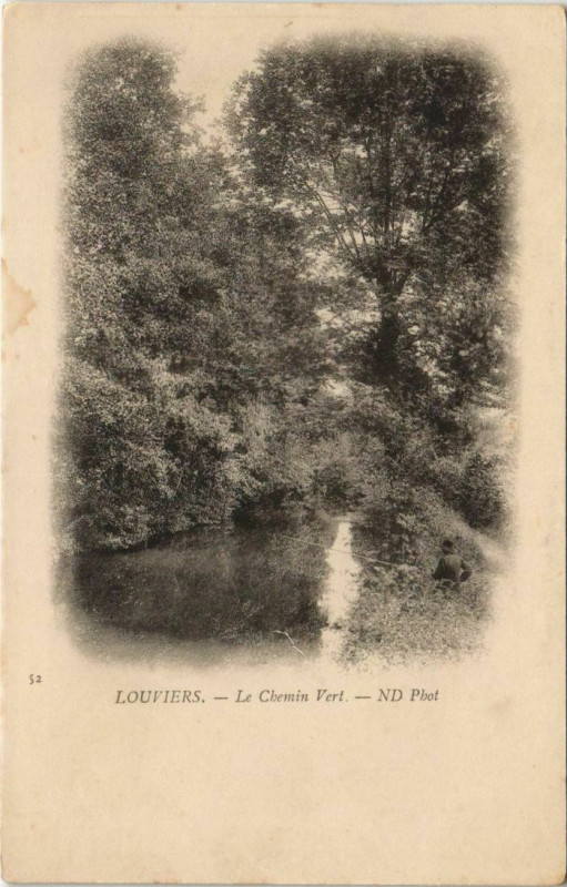 Carte postale ancienne Louviers Le Chemin Vert à Louviers