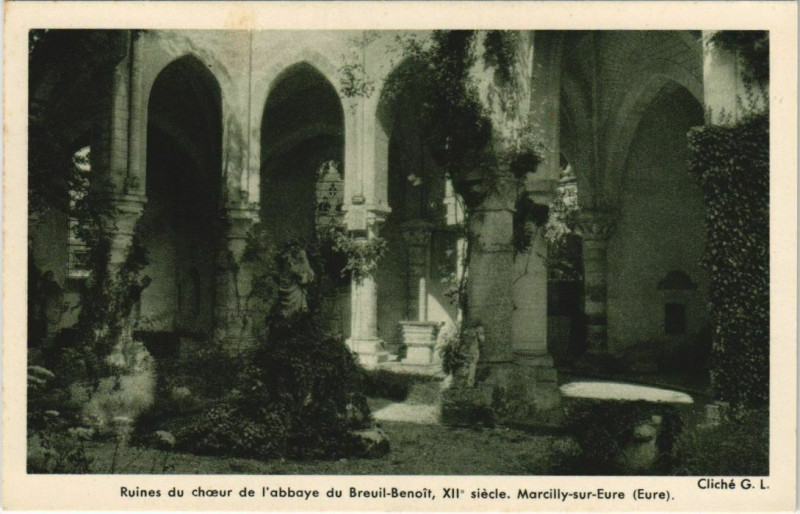 Carte postale ancienne Marcilly-sur-Eure Ruines du Coeur de l'Abbaye du Breuil-Benoit à Marcilly-sur-Eure