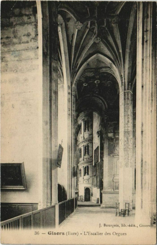 Carte postale ancienne Gisors L'Escalier des Orgues à Gisors