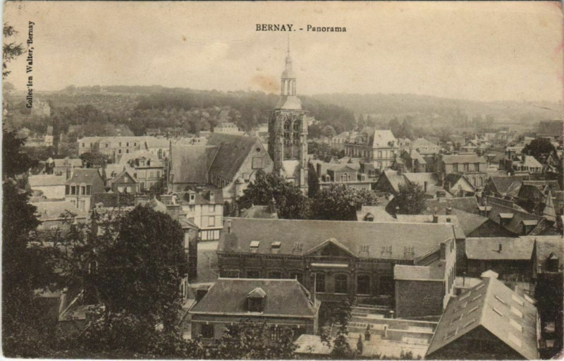 Carte postale ancienne Bernay Panorama à Bernay