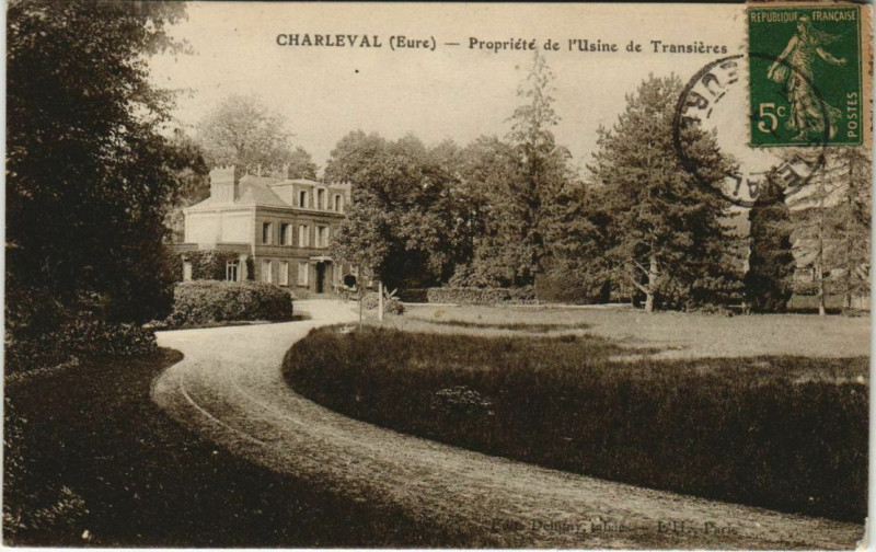 Carte postale ancienne Charleval Propriete de l'Usine de Transieres à Charleval