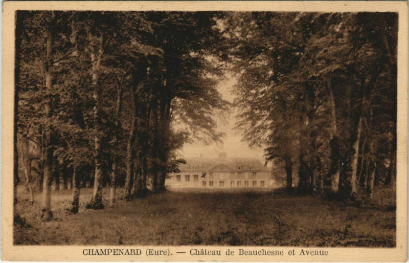 Carte postale ancienne Champenard Chateau de Beauchesne et Avenue à Champenard
