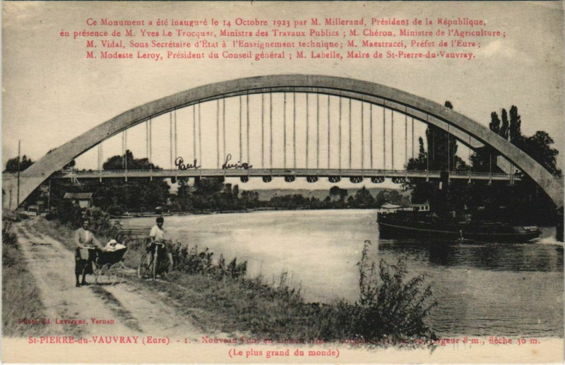 Carte postale ancienne Saint-Pierre-du-Vauvray Nouveau Pont à Saint-Pierre-du-Vauvray