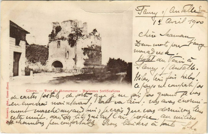 Carte postale ancienne Gisors Tour du Gouverneur - Anciennes Fortifications à Gisors