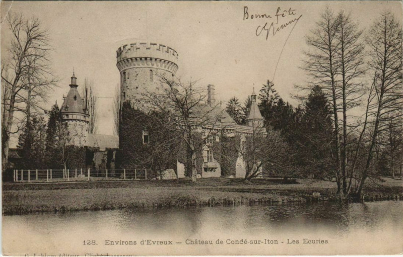 Carte postale ancienne Conde-sur-Iton Chateau de Conde-sur-Iton - Les Ecuries