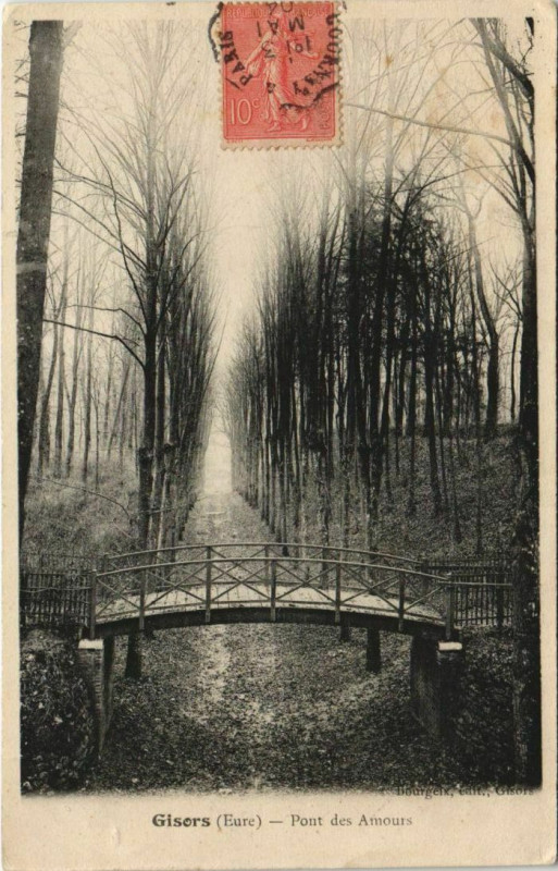 Carte postale ancienne Gisors Pont des Amours à Gisors