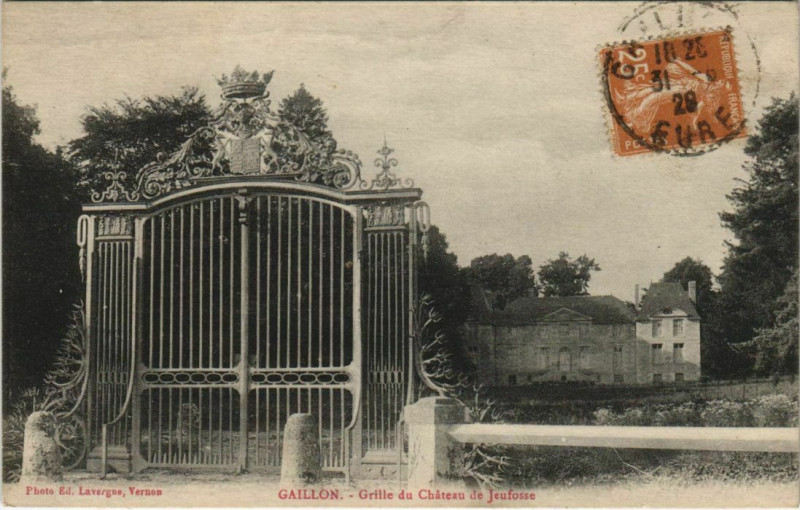 Carte postale ancienne Gaillon Grille du Chateau de Jeufosse à Gaillon