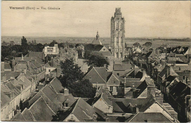 Carte postale ancienne Verneuil-sur-Avre Vue Generale