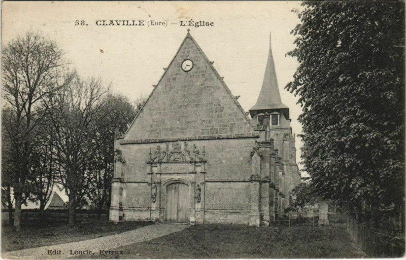Carte postale ancienne Claville L'Eglise à Claville