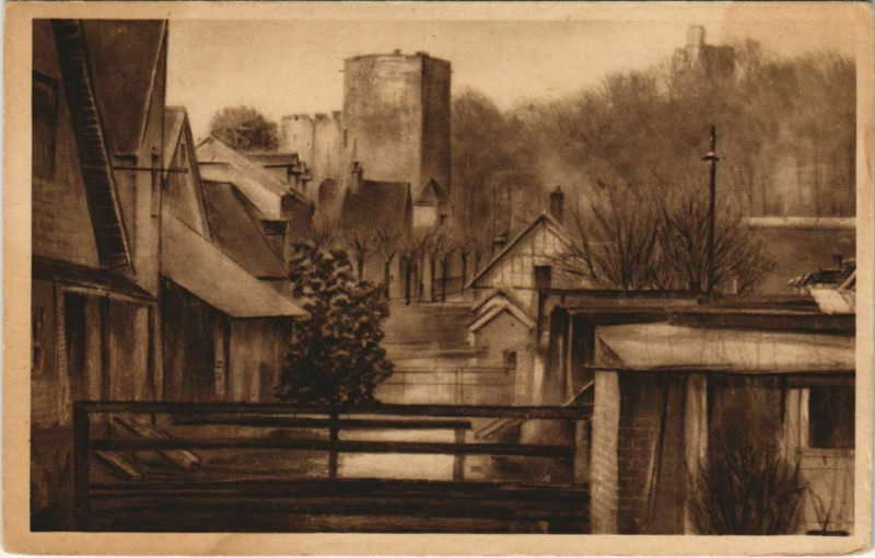 Carte postale ancienne Gisors Perspective des Tours à Gisors