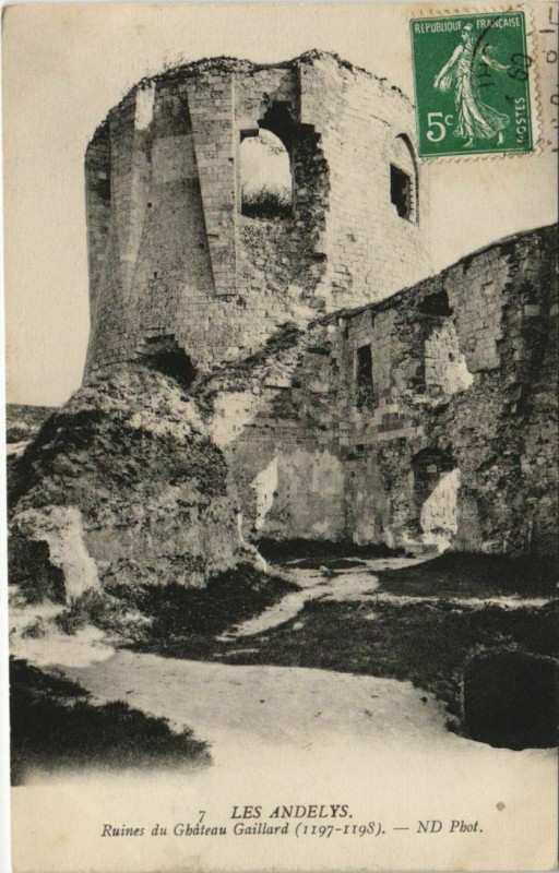 Carte postale ancienne Ruines du Château-Gaillard (1197-1198) aux Andelys
