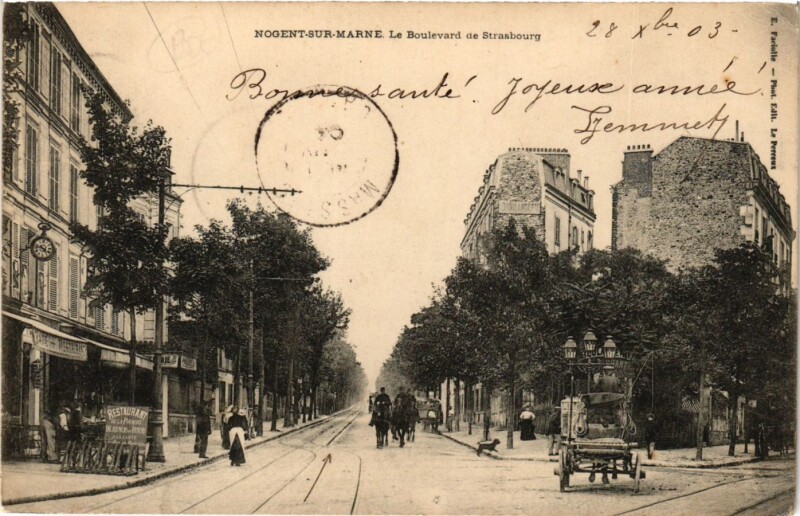 Carte postale ancienne Nogent-sur-Marne Le Boulevard de Strasbourg à Nogent-sur-Marne
