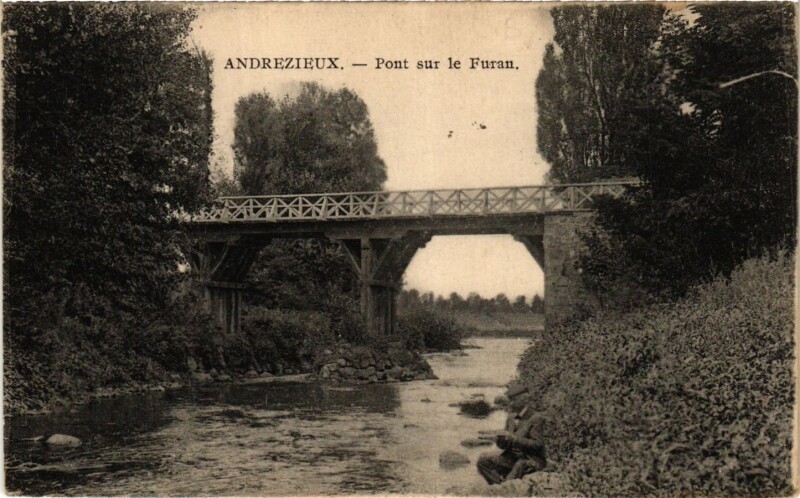 Carte postale ancienne Andrezieux - Pont sur le Furan