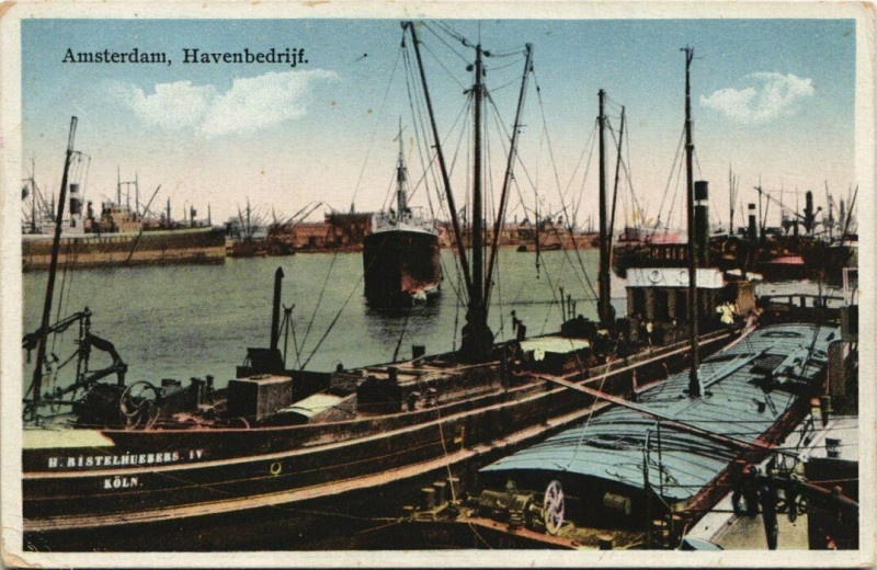 Carte postale ancienne Amsterdam Havenbedrijf Ships