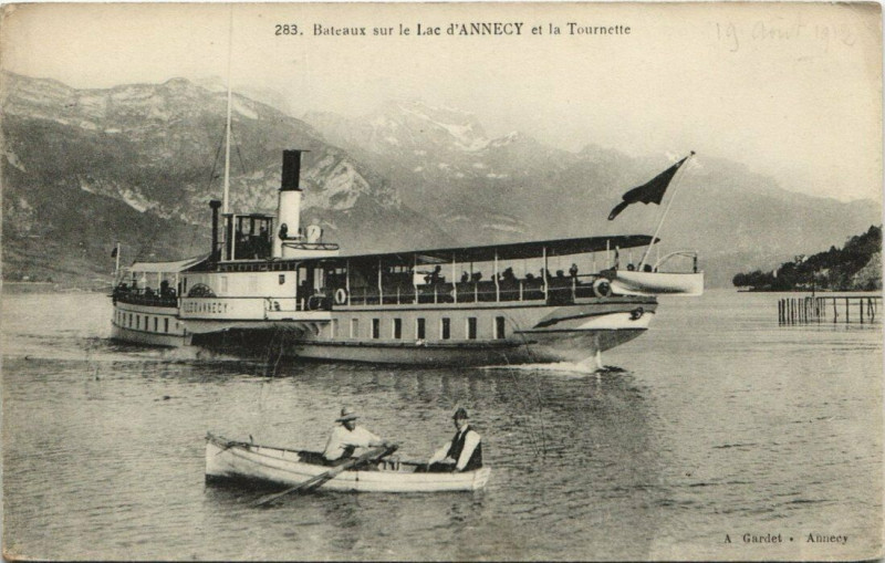 Carte postale ancienne Bateaux sur le Lac d'Annecy Ships
