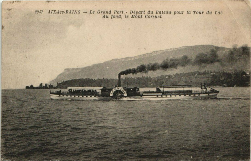 Carte postale ancienne Aix-les-Bains Le Grand Port Ships